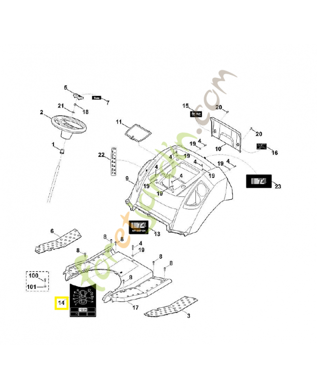Autocollant 6165-967-4400. Pièce de rechange Sithl / Vicking