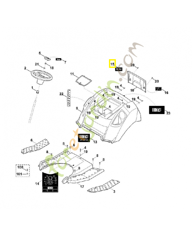 Autocollant 6165-967-4430. Pièce de rechange Sithl / Vicking