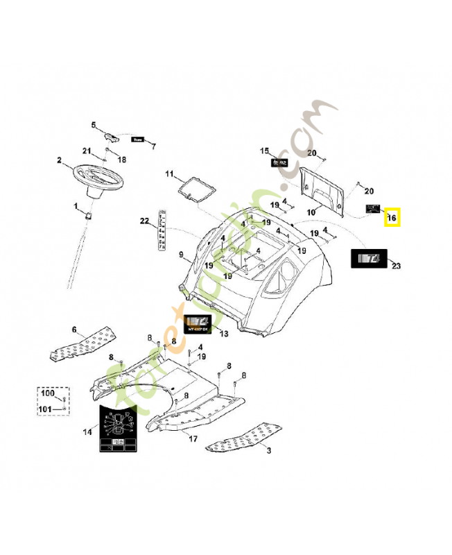 Autocollant 6165-967-4450. Pièce de rechange Sithl / Vicking