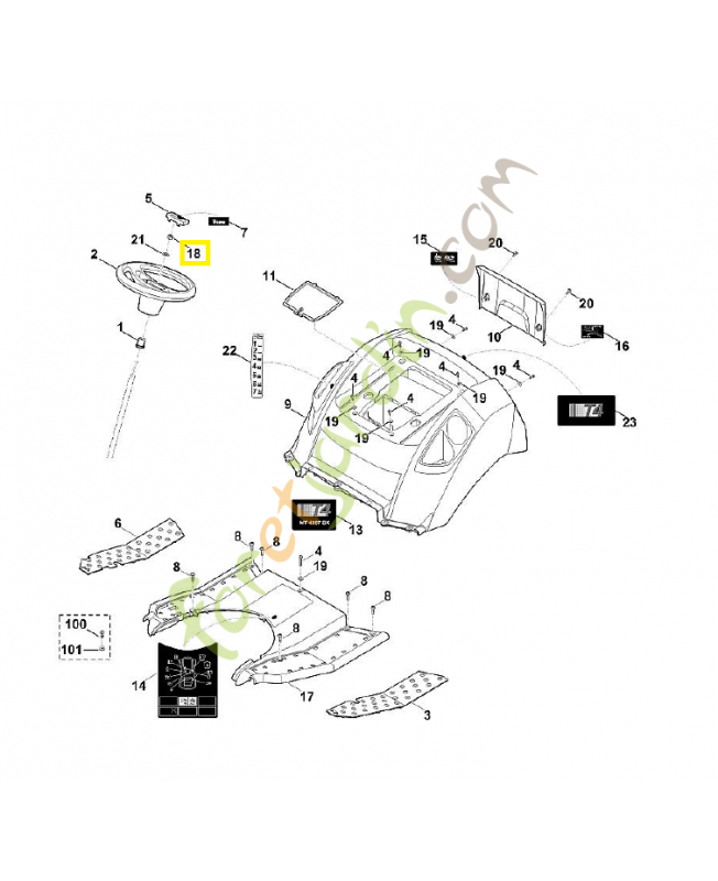 Ecrou a six pans m12 9212-263-1400. Pièce de rechange Sithl / Vicking