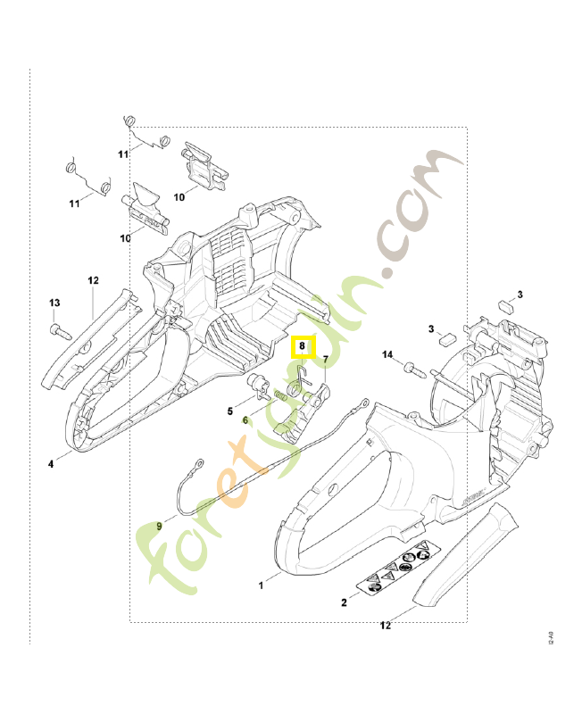 Ressort coude 4864-435-2100. Pièce de rechange Sithl / Vicking