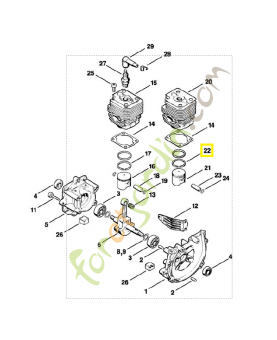 Segment piston d.34 x 1,5 mm 4126-034-3000. Pièce de rechange Sithl / Vicking