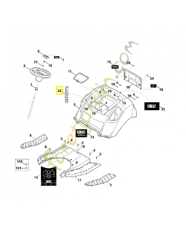 Autocollant 6165-967-4440. Pièce de rechange Sithl / Vicking