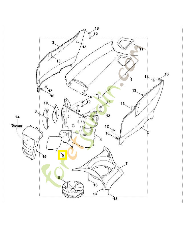 Verre de projecteur gauche 6170-405-3200. Pièce de rechange Sithl / Vicking