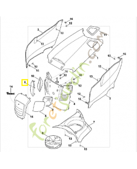 Verre de projecteur droite 6170-405-3205. Pièce de rechange Sithl / Vicking
