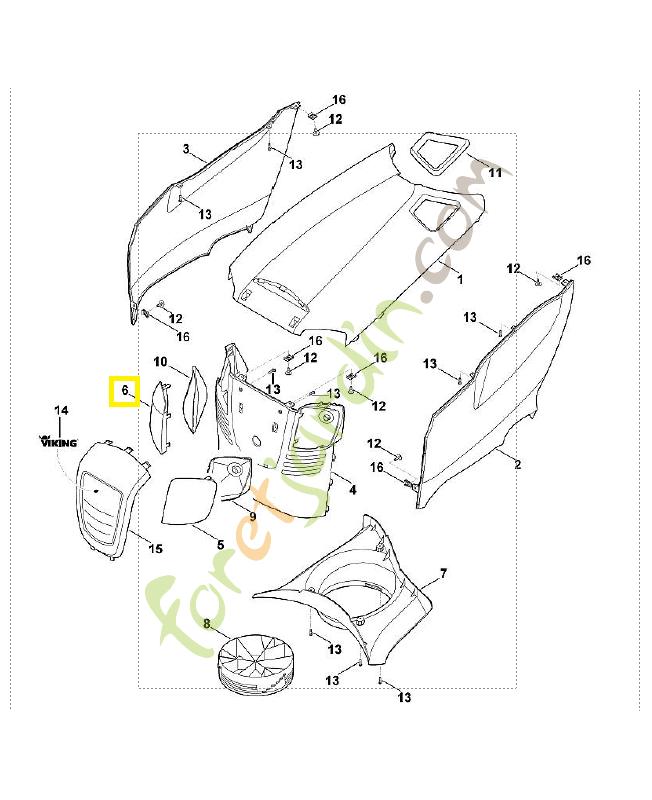 Verre de projecteur droite 6170-405-3205. Pièce de rechange Sithl / Vicking
