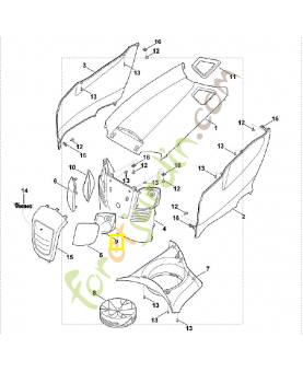 Réflecteur gauche 6170-403-1200. Pièce de rechange Sithl / Vicking