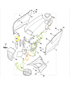 Réflecteur droit 6170-403-1205. Pièce de rechange Sithl / Vicking