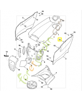 Vis plast. 4x16-t20 9104-003-8734. Pièce de rechange Sithl / Vicking