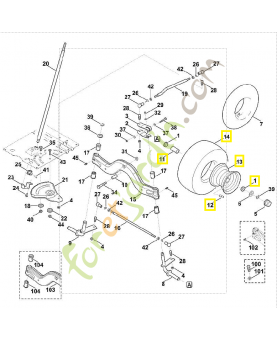 Roue av complète 6170-700-0415. Pièce de rechange Sithl / Vicking
