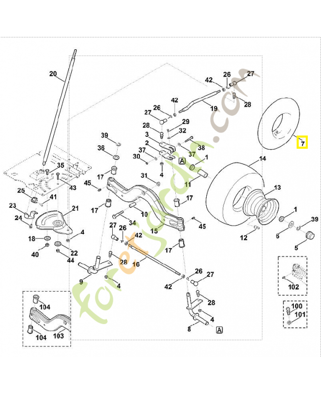 Chambre a air 15x6,0-6 0000-704-6700. Pièce de rechange Sithl / Vicking