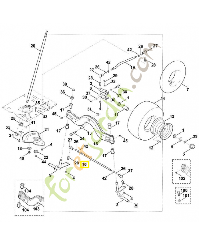 Barre d'accouplement 6165-763-5700. Pièce de rechange Sithl / Vicking