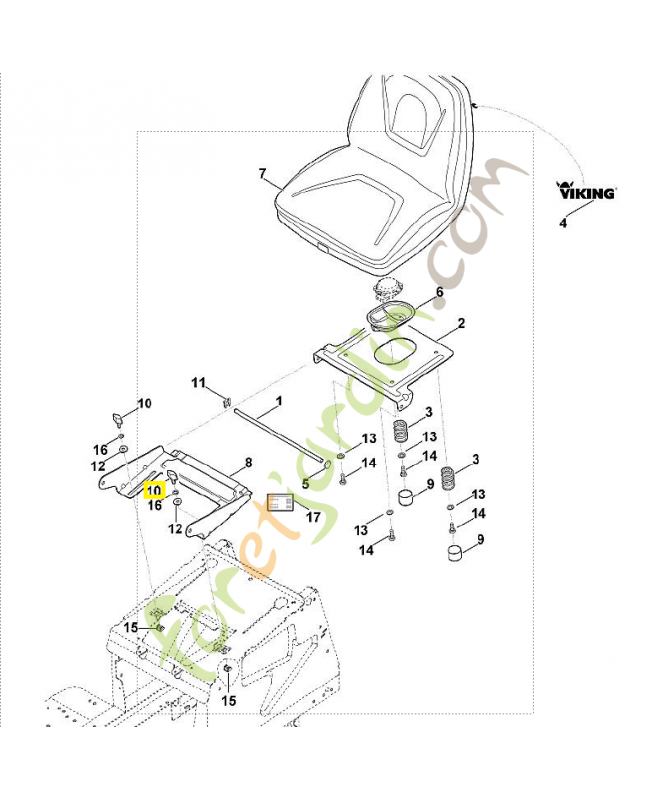 Vis a ailette m8x20 6165-950-5100. Pièce de rechange Sithl / Vicking