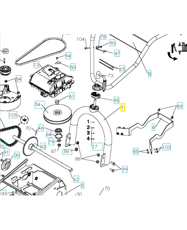 Tube de poignée 585424501. Pièce de rechange Husqvarna
