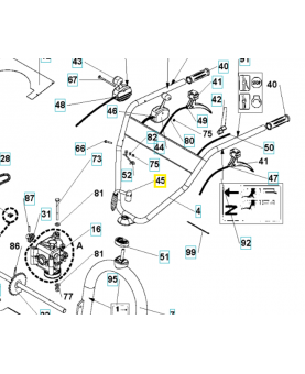 Poignée de serrage guidon 544362201. Pièce de rechange Husqvarna
