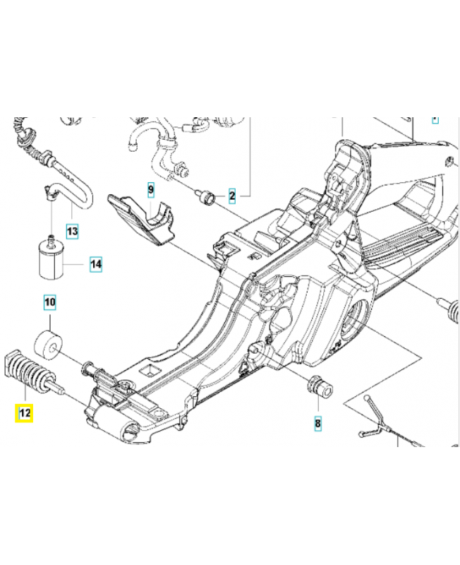 Anti-vibration élément front 503854104. Pièce détachée Husqvarna