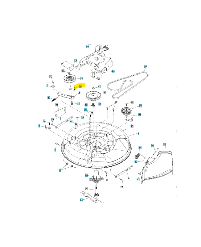 Guide courroie 597024901. Pièce détachée Husqvarna