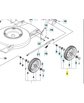 Roue complète 503275601. Pièce détachée Husqvarna
