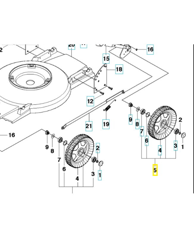 Roue complète 503275601. Pièce détachée Husqvarna