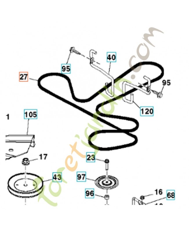 Courroie 599365301. Pièce détachée Husqvarna