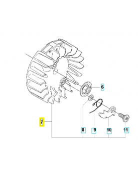 Volant complet 504872403. Pièce détachée Husqvarna