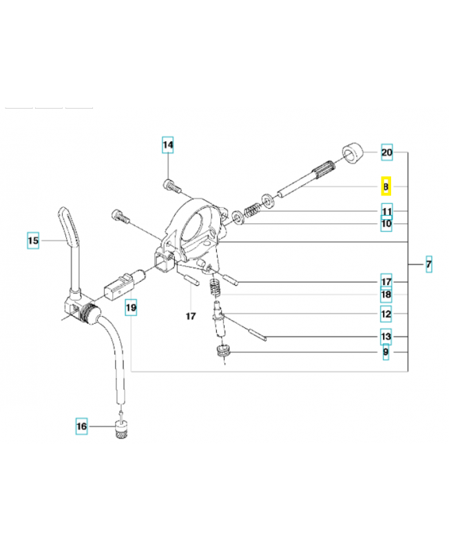 Piston de pompe 505200204. Pièce détachée Husqvarna