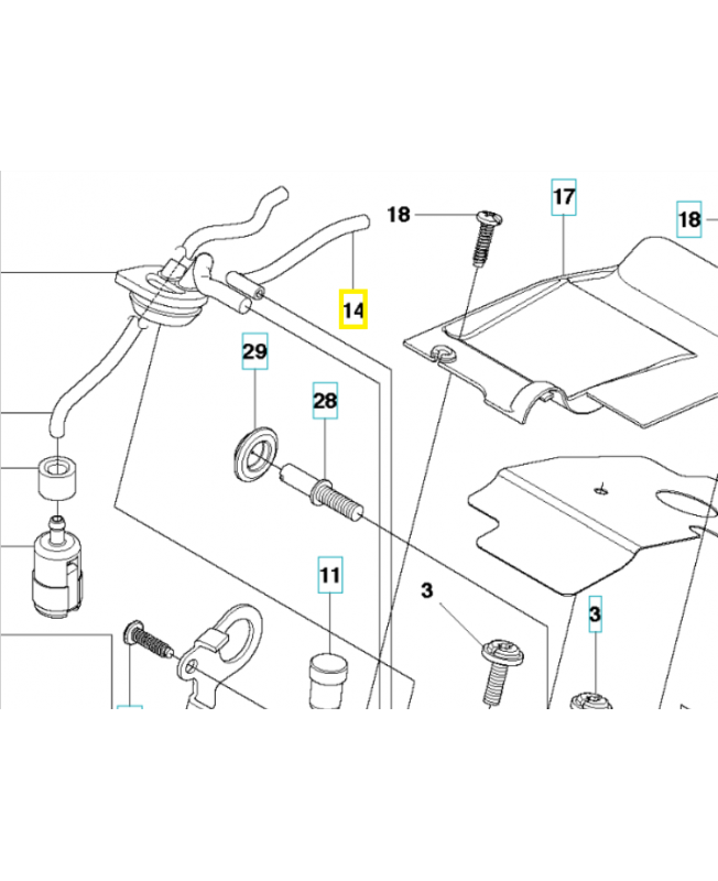 Durite d'essence 595526904. Pièce détachée Husqvarna