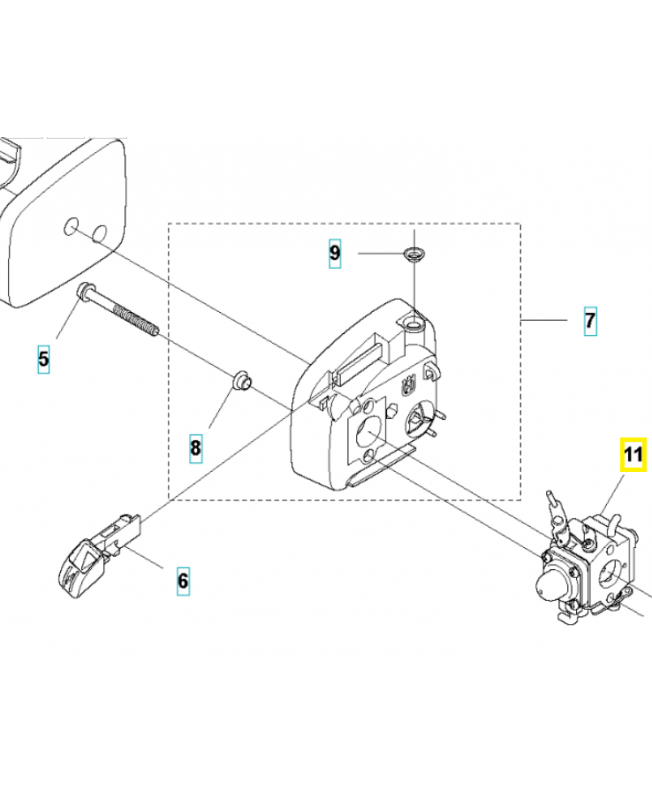 Carburateur 596658301. Pièce détachée Husqvarna