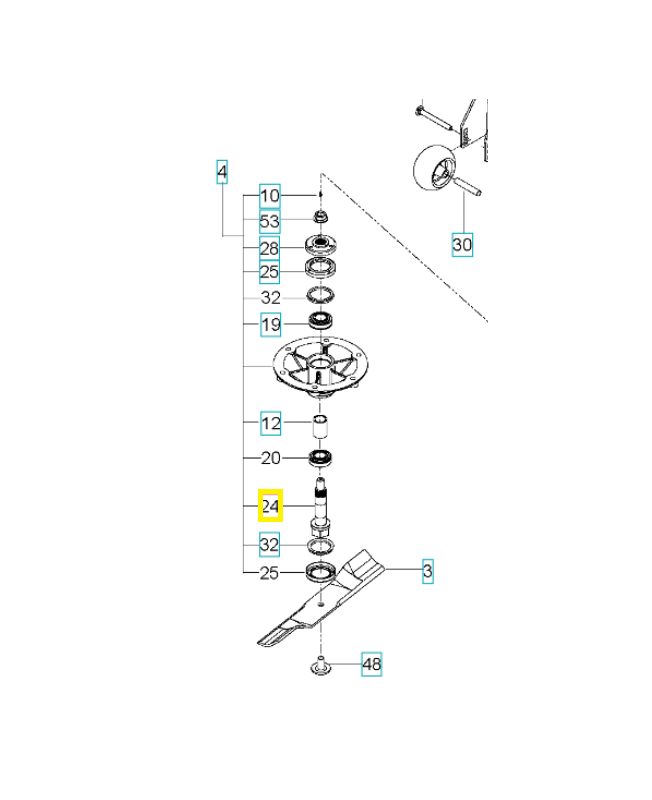 Palier de lame cplt 580943306. Pièce détachée Husqvarna