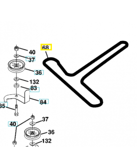 Courroie de coupe 532144200. Pièce de rechange Husqvarna