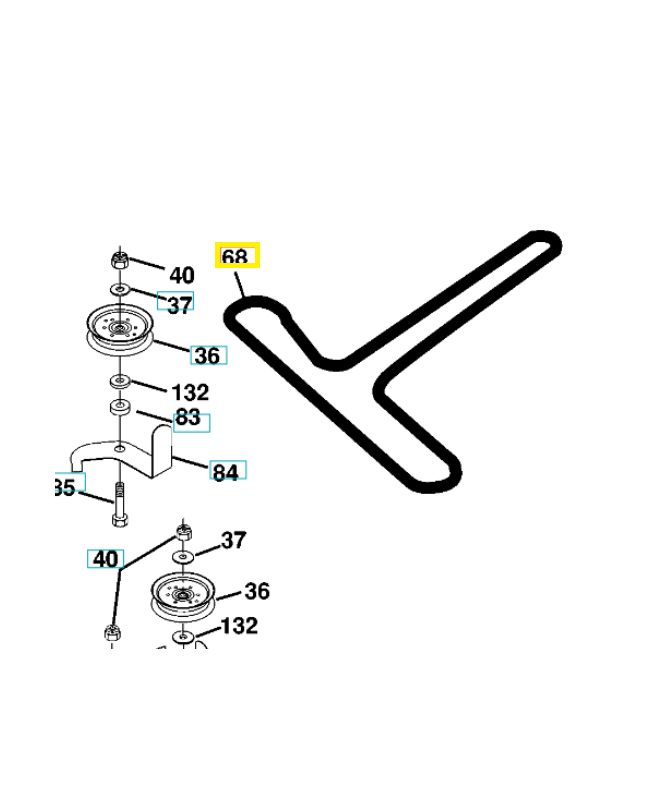 Courroie de coupe 532144200. Pièce de rechange Husqvarna