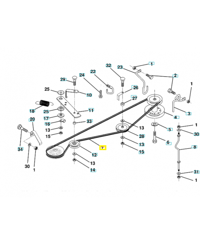 Courroie v 77.75 532140910. Pièce de rechange Husqvarna