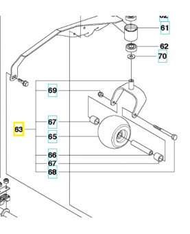 Roue pivotante 596316403. Pièce détachée Husqvarna