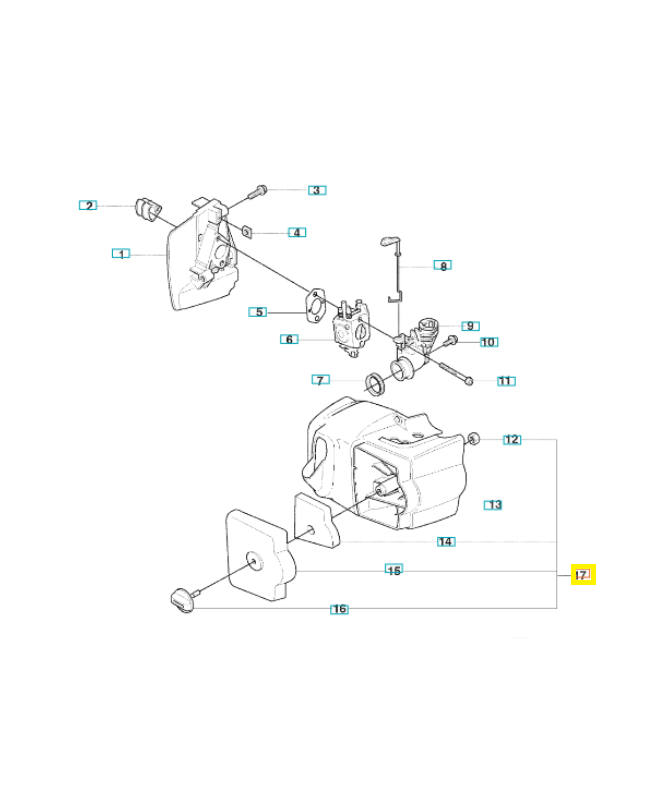 Capot cylindre 576469601. Pièce de rechange Husqvarna