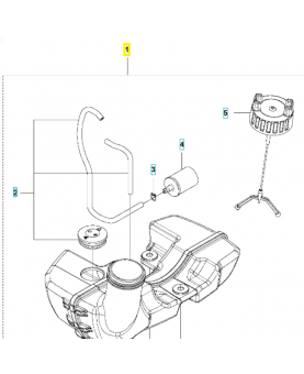 Réservoir à essence 576405105. Pièce détachée Husqvarna