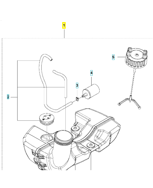 Réservoir à essence 576405105. Pièce détachée Husqvarna