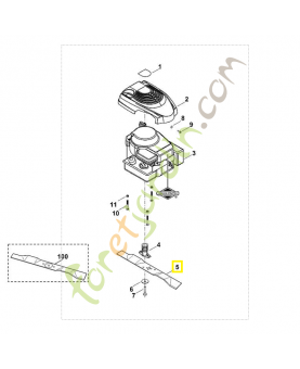 Lame 46cm mb 2r 6357-702-0101. Pièce de rechange Sithl / Vicking