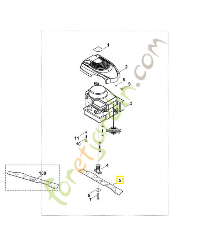 Lame 46cm mb 2r 6357-702-0101. Pièce de rechange Sithl / Vicking
