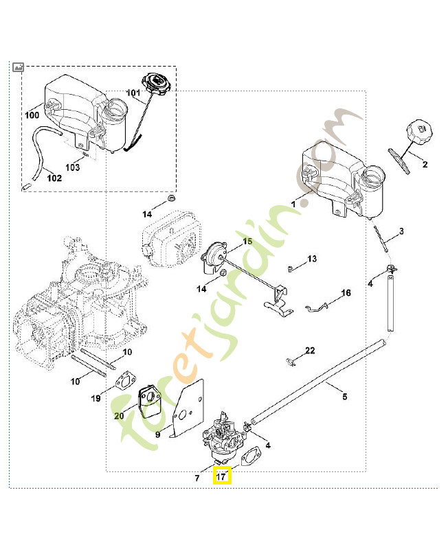 Jeu de joints 0002-007-1021. Pièce détachée Stihl / Vicking