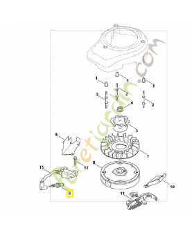 Bougie type kohler 0002-400-7000. Pièce détachée Stihl / Vicking