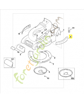 Bouclier gauche 6340-706-7300. Pièce de rechange Sithl / Vicking
