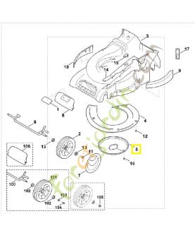 Recouvrement 6340-706-0710. Pièce de rechange Sithl / Vicking