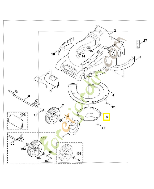 Recouvrement 6340-706-0710. Pièce de rechange Sithl / Vicking