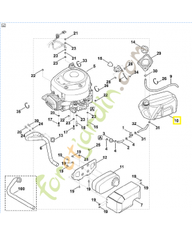 Réservoir d'essence 6140-350-0400. Pièce de rechange Sithl / Vicking