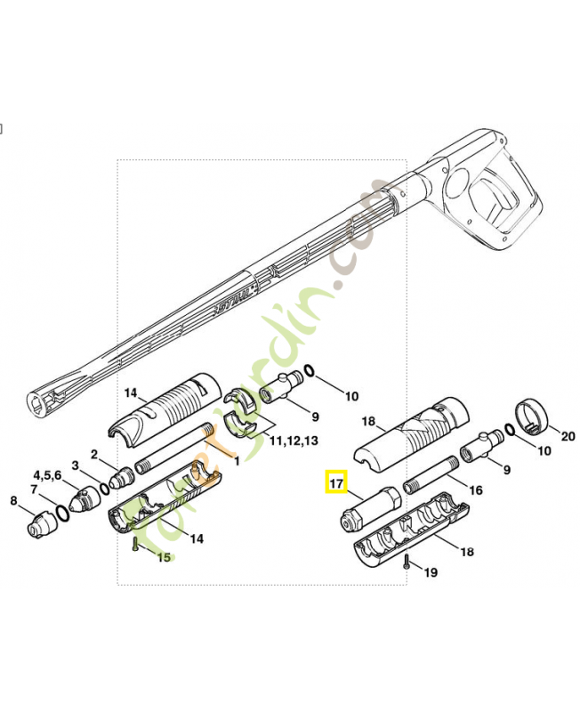 Buse diamètre 1.4 mm 4900-500-6304. Pièce de rechange Sithl / Vicking