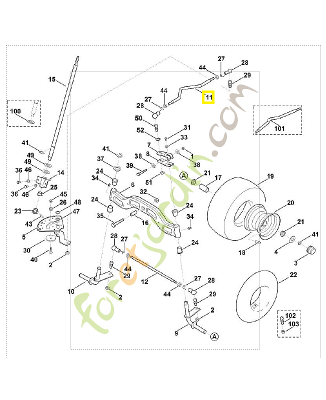 Barre d'accouplement 6170-763-5700. Pièce de rechange Sithl / Vicking