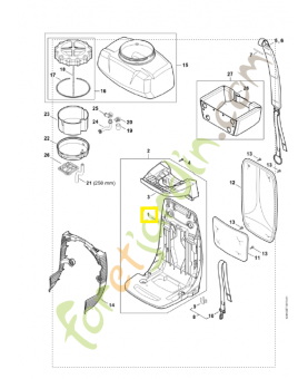 Plaque dorsale 4244-701-1805. Pièce détachée Stihl / Vicking