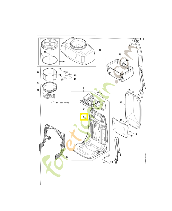 Plaque dorsale 4244-701-1805. Pièce détachée Stihl / Vicking