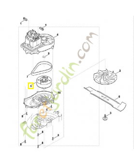 Arbre sortie+système freinage 6320-640-2400. Pièce de rechange Sithl / Vicking