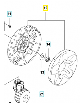 Roue 597098801. Pièce détachée Husqvarna